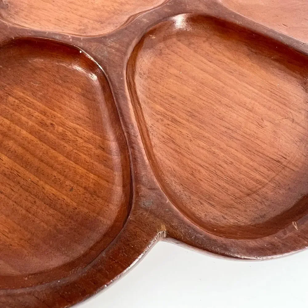 Haiti Flower Tray divided wooden serving tray vintage